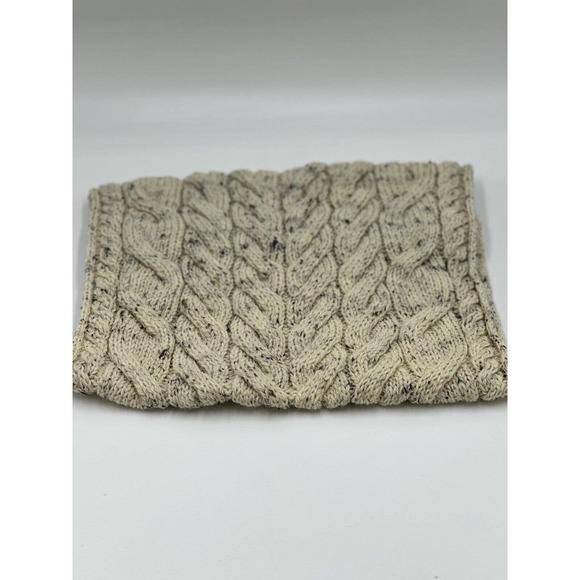 Kilronam Knitwear Snood Scarf Chunky Woven Beige Cream 100% Pure Wool Ireland - Picture 5 of 7